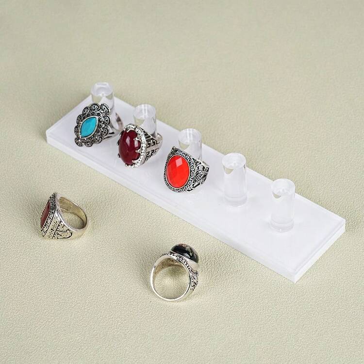 Giá trưng bày nhẫn bằng acrylic, giá đựng đồ trang sức bằng gốm sứ màu trắng nhiều loại, trưng bày trên bàn - Nhiều màu - Xem 26