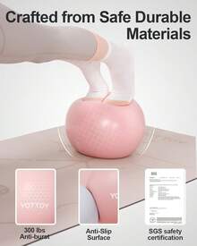 Pilates Ball, 10-Inch Exercise Ball With Anti-Burst Technology Stability, Stability Ball Yoga - 粉色 - 查看 9
