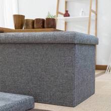 XIESHOU 1pc Foldable Storage Ottoman - A Durable Fabric Storage Rack, Great For Storing Shoes, Blankets Or Seasonal Items - Multicolor - View 6