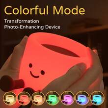 Cute Coffee Cup Night Light - 3 Brightness Levels Lamp With Touch Control 7 Colors, Silicone Lamp With 30 Min Timer, USB Rechargeable - Soft Lighting And Design, Suitable For Room, Creative Gift - Coffee Cup Night Light - View 7