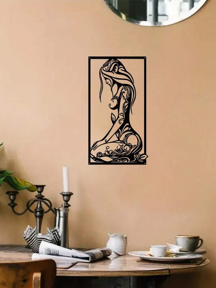 Nghệ thuật treo tường bằng kim loại Namaste For Lotus Girl - Đồ trang trí bằng sắt lấy cảm hứng từ Thiền với biểu tượng tiếng Phạn, Đồ trang trí treo trong nhà/ngoài trời thanh lịch cho nhà, sân, ban công - Quà tặng tân gia hoàn hảo - Nhiều màu - Xem 9