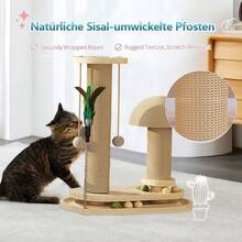 1件装木制互动猫玩具，自然风格四合一设计（含木球和旋转轨道），互动益智，适合猫咪居家玩耍 - 彩色 - 查看 6