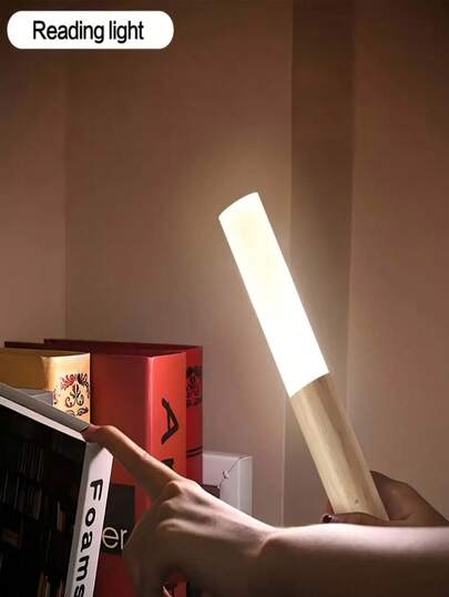 1/ Motion Sensor Night Light, Magnetic Wand Lamp, USB Rechargeable LED Stick On Wireless Stairway, Indoor Wooden Wardrobe, Hallway Stairs view 4