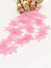 100 Stück 3cm Leucht-Sterne Wandaufkleber, 3D leuchtend, einfarbig & gemischte Farben, fluoreszierender Dekor, 4cm Mond Leucht-Wandaufkleber, helle leuchtende selbstklebende Kunststoffaufkleber, langanhaltend Heimdekoration, geeignet für Zuhause, Decke, Schlafzimmerwand, Raumdekoration, Badezimmerwanddekoration