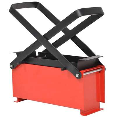 vidaXL Paper Log Briquette Maker Steel 13.4"X5.5"X5.5" Black And Red