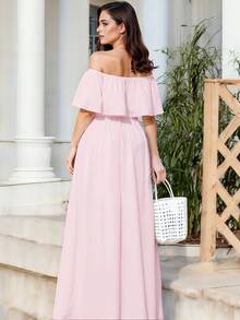 Women Maxi Dresses - Baby Pink - View 2