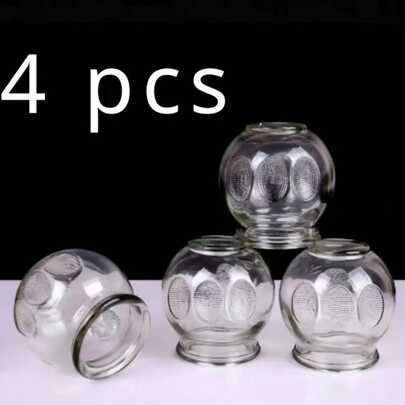 4pcs Vacuum Cupping Machine Home Set Cupping Glass Beauty Salon Bath Special Pot Tool Chinese Medicine Cupping Cup