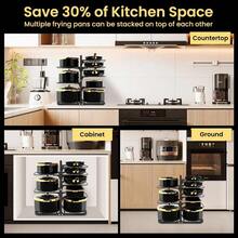 Heavy Duty Pots And Pans Organizer Under Cabinet: 8Tier Adjustable Pot And Pan Organizer Space Saving Pan Organizers Inside Cabinet 21" Kitchen Storage Pot Rack Organizer For Cast Iron Pangift - 21"H - View 6