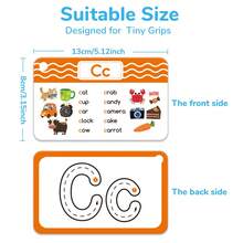 beartale 26Pcs Dry Erase ABC Alphabet Kids Early Educational Flash Cards - Write And Wipe Laminated ABC Letter Tracing Practice Card, Uppercase And Lowercase Letters Practice Spelling With Cute Illustrations To Associate Letters With Objects, Intelligence Games For Children, Kids Toys, Party Favors For Kids, Travel Toys, Montessori Toys, School Supplies, Kids Birthday Gift, Back To School, Welcome Learn