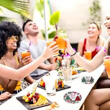 1set/10sets 4pcs/Set Christmas Santa Claus, Christmas Bell, Christmas Snowflake, Christmas Reindeer, Christmas Tree, Snowman, Christmas Penguin Coasters, Polyester Rubber Coaster Set, Ideal For Holiday Parties, Bars, Offices And Homes, All Occasions, Size: 3.94 Inches X 3.94 Inches