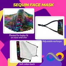 Bling Face Mask, Fashion Washable Sparkly Sequin Face Mask, Cotton Face Mask