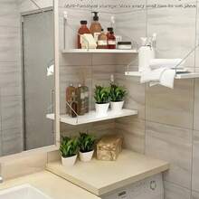 [Trang trí phòng Giáng sinh] 1 kệ gỗ treo tường đơn giản theo phong cách Bắc Âu, giá để đồ treo tường, kệ gỗ nổi, đồ dùng sắp xếp cho phòng khách, phòng ngủ, phòng tắm, trang trí nhà cửa, trang trí tường - trắng - Xem 8