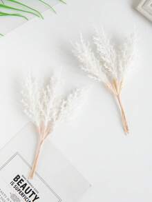 1/3/5/200PCS (6pcs Head) Autumn Decoration Mini Cedar Artificial Flowers Lavender Bouquets Silk Christmas Decoration Pine Needles Fake Plants Mini Tree Branch Birthday Party Decorations Wedding Flower Baskets Bride Holding Flowers Home Furnishings Dining Rooms Bedrooms Windowsills Vases For Decorations Outdoor Gardens Start Of School Season - White - View 4