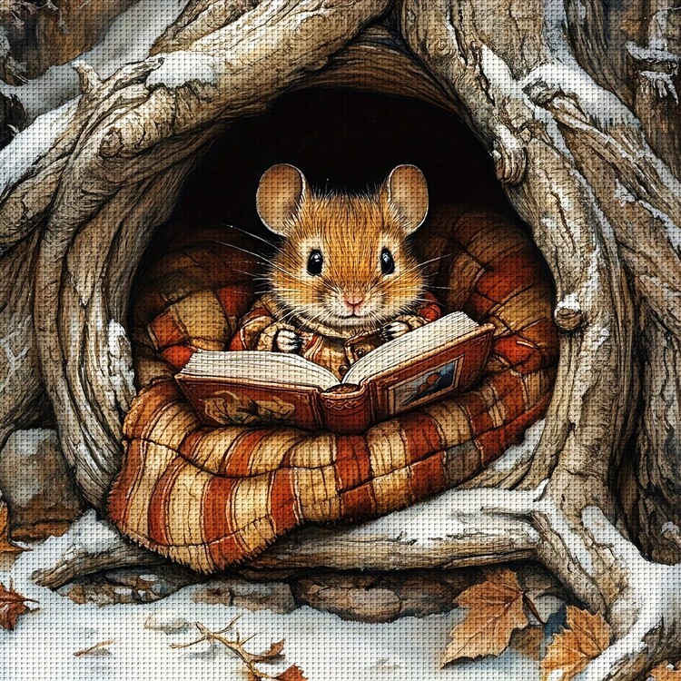 Juego de bordado de punto de cruz con diseño de ardilla, 11CT/14CT sin marco, combinación de artesanía de bordado, 30x40cm/11.8x15.7in/40x50cm/15.7x19.6 pulgadas, juego de materiales de punto de cruz con tarjeta de línea aleatoria, decoración para sala de estar, entrada, dormitorio, decoración del hogar, regalo de arte de decoración del hogar - Multicolor - Ver 14