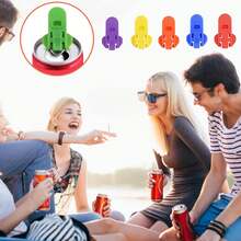 12pcs Manual Easy Can Opener, Soda Beer Can Top Ring Opener Tool, Leak-Proof Beverage Can Lid Opener, For Soda, Cola, Beer, Sparkling Water, Aluminum Cans - Multicolor - View 1