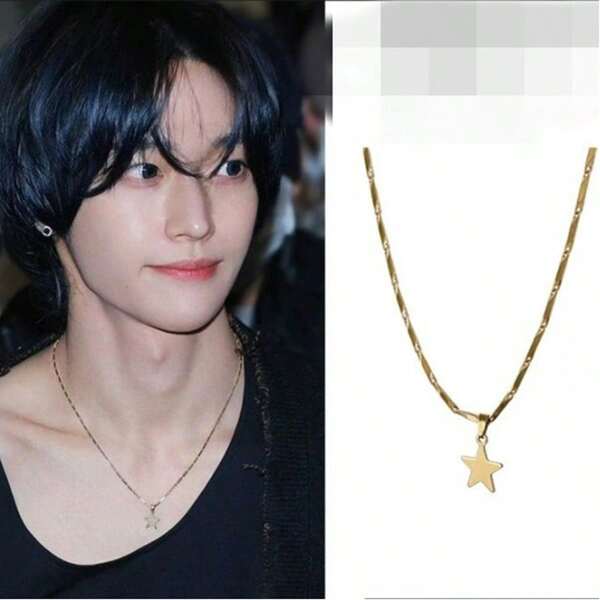 KPOP Necklace Men's Star Pendant Necklace Birthday Gift For Girlfriend