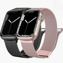 New Milanese Stainless Steel Ring-Shaped Magnetic Watch Strap Metal Magnetic Watch Strap Ultra1/2 Is Unisex And Suitable For 45/49/38/40/41/42/44mm. It Is Compatible With Apple Watch Series 1/2/3/4/5/6/7/8/Se. It Is Breathable, Lightweight, Non-Stuffy, Non-Irritating, And Non-Falling Off. The Entire Apple Watch Strapseries Can Be Used With S9 And S10 Sports And Home Waterproof Watch Straps ﻿ ﻿ ﻿