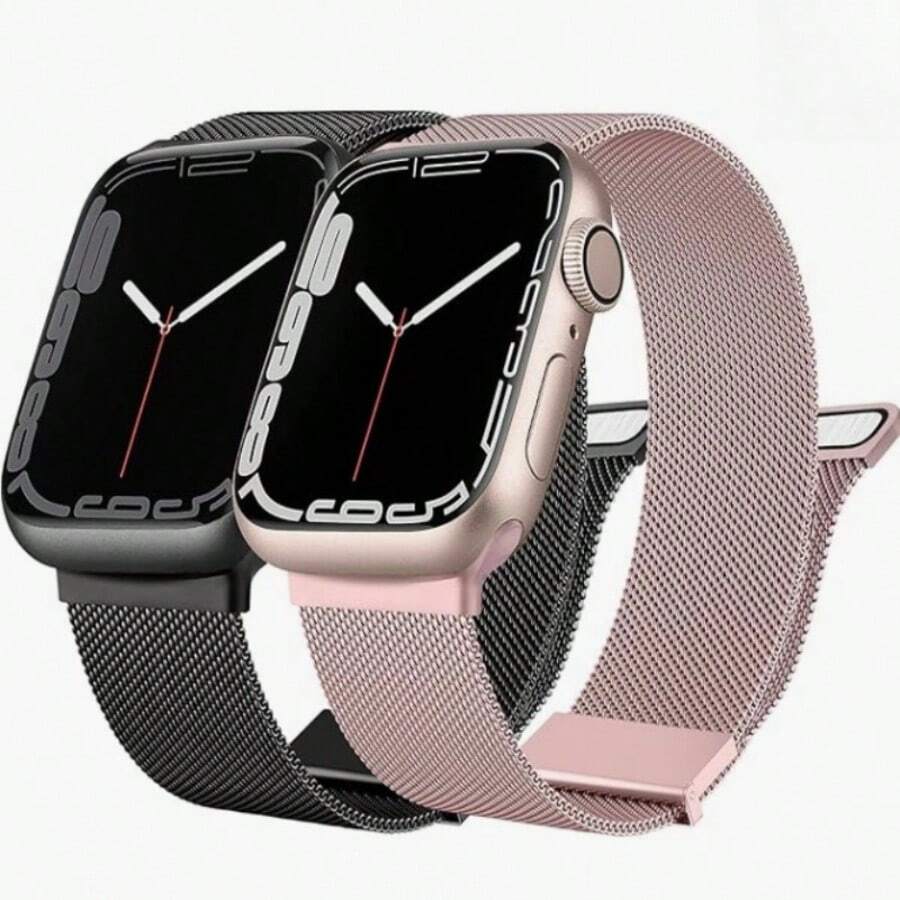 New Milanese Stainless Steel Ring-Shaped Magnetic Watch Strap Metal Magnetic Watch Strap Ultra1/2 Is Unisex And Suitable For 45/49/38/40/41/42/44mm. It Is Compatible With Apple Watch Series 1/2/3/4/5/6/7/8/Se. It Is Breathable, Lightweight, Non-Stuffy, Non-Irritating, And Non-Falling Off. The Entire Apple Watch Strapseries Can Be Used With S9 And S10 Sports And Home Waterproof Watch Straps ﻿ ﻿ ﻿