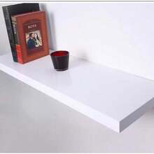 1 White Shelf 90X10 With Floating Support MDF Organizer Decoration Kitchen Bedroom Bathroom - 白色 - 查看 9