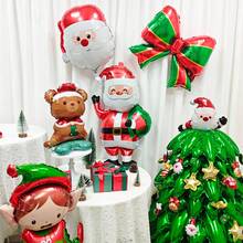 1 quả bóng bay Giáng sinh, Ông già Noel đứng cỡ lớn, Yêu tinh Giáng sinh, Nơ, Kẹo, Nạng, Gấu nhỏ, Nai sừng tấm, Đồ trang trí ngày lễ, Bối cảnh tiệc, Sinh nhật màu đỏ và xanh lá cây - Bóng bay Giáng sinh - Xem 8