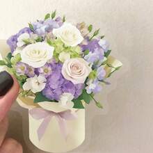 5Sets Bouquet Collection Transparent Stickers Decals, Reusable Stickers For Luggage, Laptop, Scrapbooking, Festive Decor - 5Sets - View 2