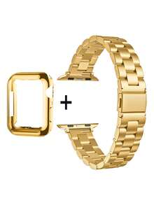 二合一套装：14mm窄款金色金属表带，兼容Ultra/Series 3/2/1/SE/S10/S9/S8/S7/S6/S5/S4/S3/S2/S1，适合38mm/40mm/41mm/44mm/45mm/46mm表壳，金色女士表带，兼容表壳。