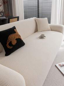 1 件经典米色沙发套，高弹性，防尘防污，可机洗/手洗家具保护套，适合日常使用，适合 3/4 座沙发（多种尺寸可选），秋季装饰，秋季装饰，房间装饰