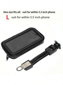 1pc Motorcycle Phone Holder, ABS Waterproof Shockproof Holder Bag With Touch Screen, 360° Rotatable Handle Grip, Outdoor Cycling Accessory, Universal Fit - Multicolor - View 7