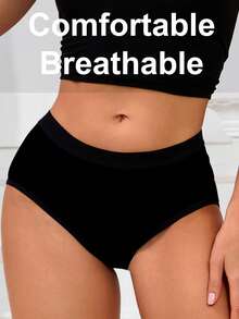 [21pcs Soft Women's  Cotton Pants Underwear ] 21pcs Set Of Women's Cotton Pants,Elegant, Fashionable, Soft And Skin Friendly Underwear, Suitable For Daily Commuting, Women'S Underwear - 黑色 - 查看 2