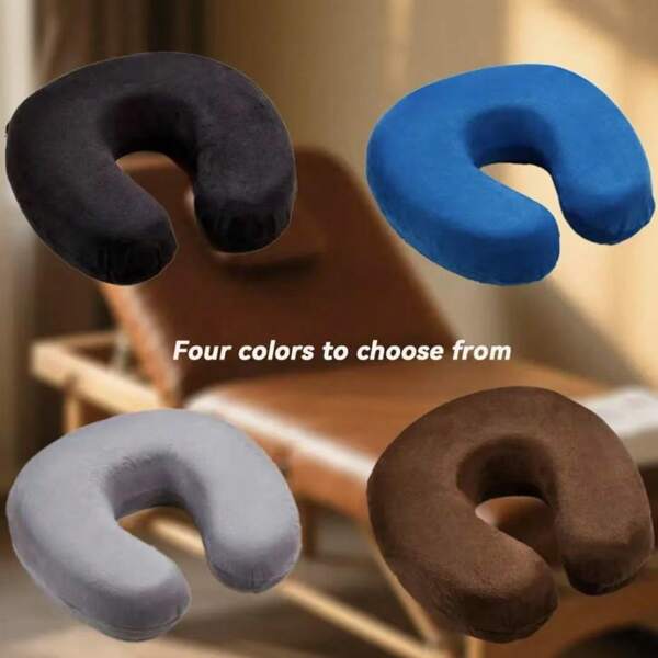 وسادة تدليك احترافية بغطاء من البوليستر المرن - 4 ألوان (أسود/أزرق/بني/رمادي) - وسادة وجه غير قابلة للتشوه للاستخدام في السبا والصالون والمنزل