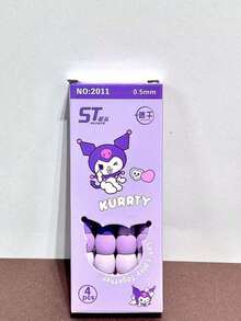 Sanrio 4 支装圆珠笔动漫    卡通舒适软握凝胶笔创意学生文具礼物返校学习用品（部分零件可能随机）