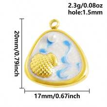 1pc/2pcs Luxury Delicate 304 Stainless Steel Electroplated Pendant Charms, Suitable For DIY Jewelry, Jewelry Making, Crafts - Ocean Life, Cherry, Flower Designs - Color - View 56