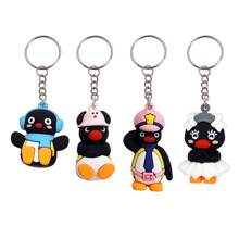 4pcs Cartoon 3D Penguin Style Keychain Set, Suitable For Back To School, Party, Holiday Small Car Accessories Bag Charm Letter Cute Goth Y2k Christmas Gift Ideas - Multicolor - View 2