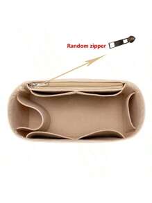 Bag Organizer Felt Purse Insert Women's Makeup Storage Tote Divider Cosmetic Shaper Back To School Supplies Back To School Essentials - Beige - View 2