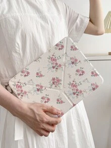 1pc Pink Bow Flower Bouquet, 3+Y Fold Protective Case, 2-In-1 TPU+PC With Foldable Stand, Lightweight Acrylic Shell, Suitable For IPad 7/8/9, IPad Air 5/4/3 9th Gen 10.2, IPad Pro 11 Full Coverage, IPad Mini 7 New Air 6/IPad 10th Gen, IPad Air 11 (M3)/IPad 11 (A16 2025) - Multicolor - View 3