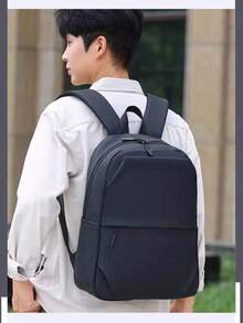 Men's Waterproof School Backpack, Stylish, Simple And Practical - Grey - View 3