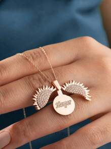 1pc Personalized Sun Name Necklace - Customized Shiny Pendant, Gift For Best Friend's Birthday And Bride, Engraved, Bridesmaid Birthday And Wedding Souvenir - Multicolor - View 5