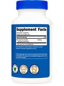 Nutricost Red Yeast Rice 1200mg, 120 Capsules - 60 Serv, Veggie Caps, Non-GMO, Gluten Free | Red Yeast Rice Supplement, Vegetarian Capsules, Non-GMO, Gluten Free, Nutricost, Premium Quality - 其他 - 查看 5