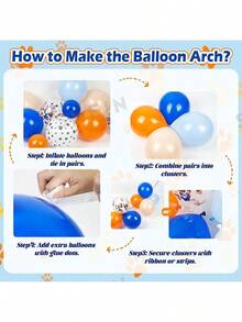 130 قطعة مجموعة بالونات بموضوع باترول، تشمل بالونات معدنية على شكل عظم الكلب وبصمة القدم + بالونات ملونة مزخرفة بالكونفيتي، بالونات لاتكس سميكة باللون البرتقالي والأزرق الفاتح، طقم إكليل وقوس البالونات، مناسب لأعياد ميلاد عمر 1/3/5 سنوات، ديكور حفلات استحمام الطفل