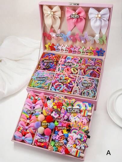 6pcs/Set Girls' Colorful Butterfly Hair Clips, Cute Scrunchies, Elastic Hair Ties, Fabric Bow Hair Clips, Versatile Duck Clips, Suitable For Daily Use, Gift