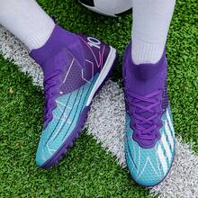 男女足球鞋，适用于人造草坪和硬地，室内外均可穿着，高帮尖头设计，是年轻职业球员训练的理想之选，专业运动TF鞋钉 - 白色 - 查看 6