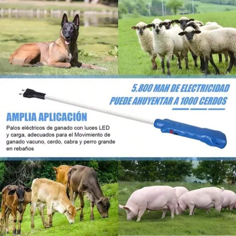 Chicharra eléctrica arreadora recargable ganadera de 108cm, herramienta práctica para trabajo con ganado, batería recargable de larga duración, diseño ergonómico y resistente, uso profesional y rural. - Tipo de Enchufe A USA (110-127V) - Añade 3