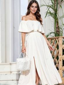 Women Maxi Dresses - White - View 3