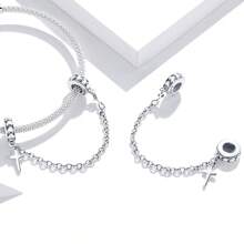 WOSTU 1 Pieza Colgante de Cruz de Plata de Ley 925 Vintage con Zirconia para Pulsera, Collar DIY, Joyería Religiosa para Mujer