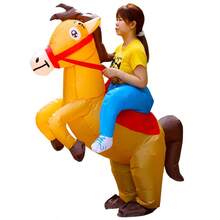 充气玩具爵士马充气服万圣节表演服装搞笑动物骑乘行走服装圣诞礼物 - 彩色 - 查看 2