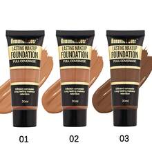 Romantic Flower 1pc 30ml Full Coverage Natural Matte Oil-Control Foundation, Long-Lasting Non-Transfer Makeup Base