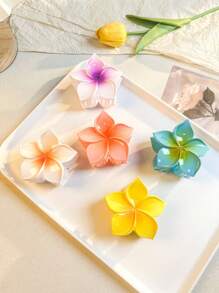 6pcs Flower Hair Clips - Suitable For Thick Hair, Strong Grip, Hawaiian Style, Adorable Hair Accessories, Thin Hair Purple Flower Claws, Women And Girls Holiday Gift Hair Styling, 6pcs Large Colorful,Flower Claw Hair Jaw Clip Hair Clamps Hair Clutch Hair Catcher Clip, Beach Accessories, Claw Clip Fall Winter For Vacation Outfits Woman