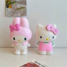 1 件 Sanrio 可爱收纳盒、Melody 和 Hello Kitty 多功能收纳盒、珠宝盒、卡通桌面笔筒文具收纳盒、化妆刷架、桌面装饰，适用于办公室、卧室、浴室和客厅，送给女性的精美节日礼物收纳整理器旅行节日必备秋季装饰秋季万圣节 - 彩色 - 查看 3