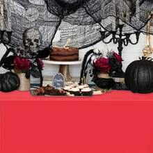 12pcs Halloween Party Disposable Rectangular Tablecloth Set, Suitable For Indoor And Outdoor Atmosphere Decoration, Birthday, Thanksgiving, Harvest Festival And Theme Party Table Decoration