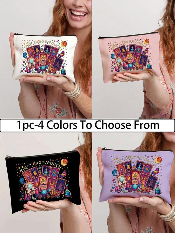 Trousse de maquillage, avec motif de carte de tarot, sac de toilette, portefeuille, sac de rangement, sac de beauté, voyage, rester à la maison, voyage, natation, hébergement, cadeau pour mère, enseignant, étudiant, ami, meilleur cadeau, Noël, Halloween, Fête des enseignants, rentrée scolaire